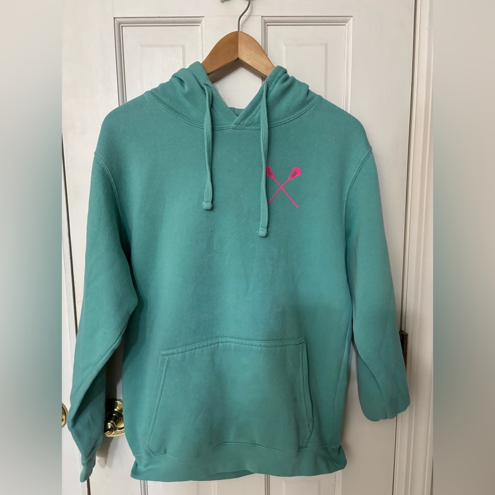 Teal Women's Hoodie with Pink Accent